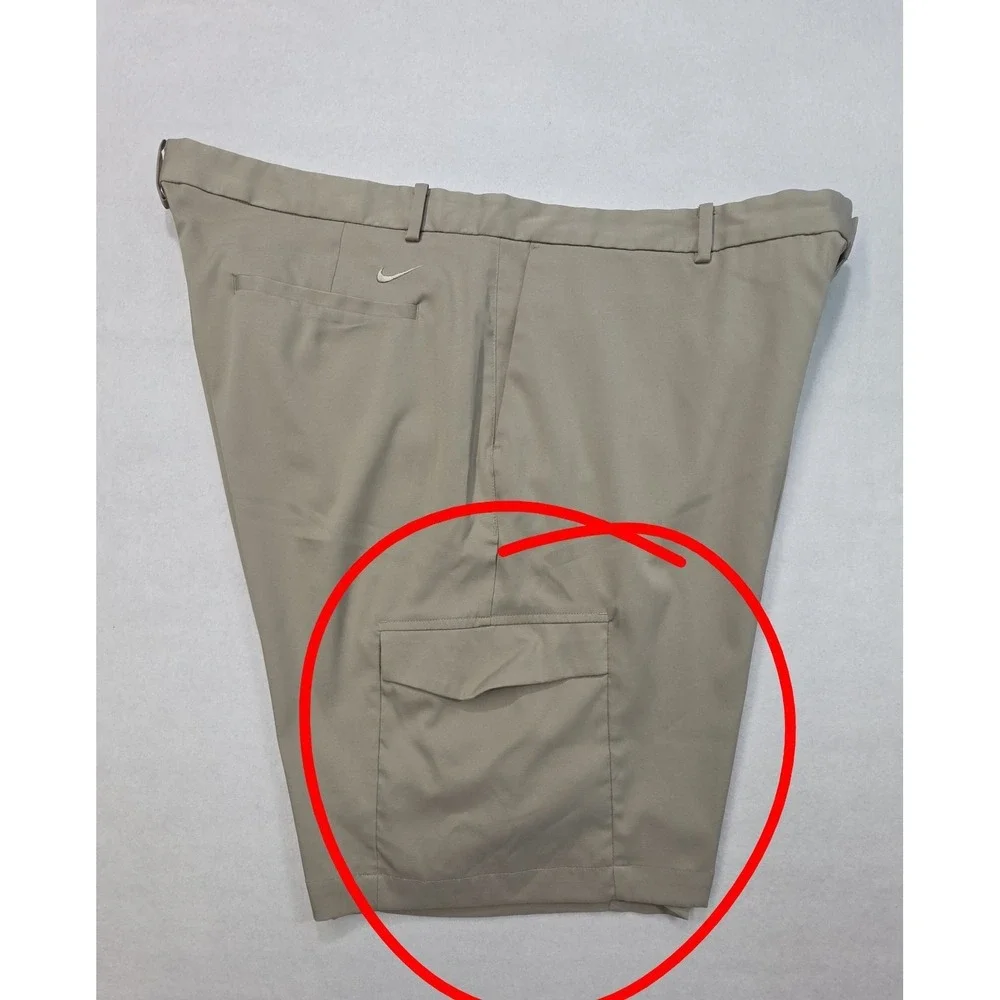 Actual Nike Golf Cargo Shorts Mens 42 Beige LIMITED USE Performance‎ Dri-Fit